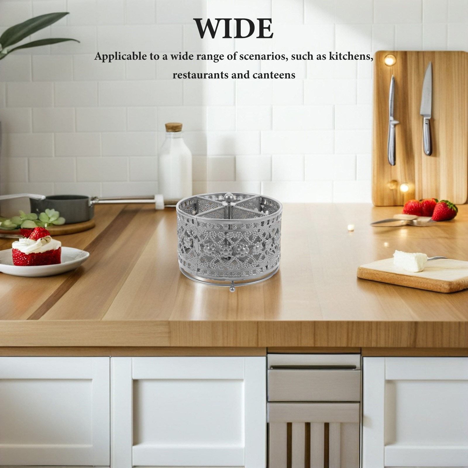 Rotating Hollow Metal Kitchen  - Kitchen Utensil Holder review and price