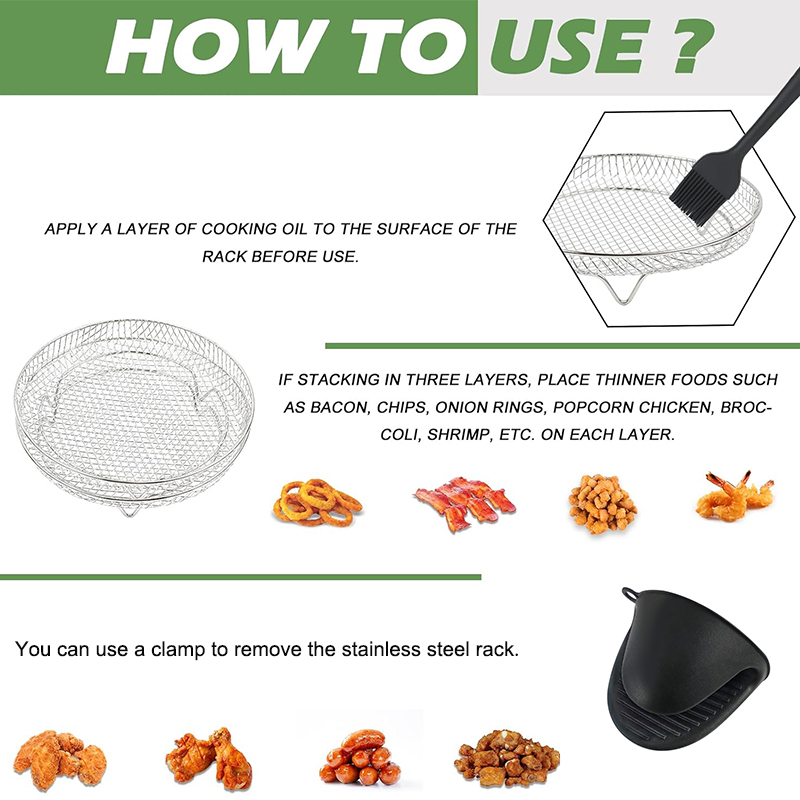 3-layers Air Fryer Rack Stacka - Kitchen Gadgets Air Fryer review and price